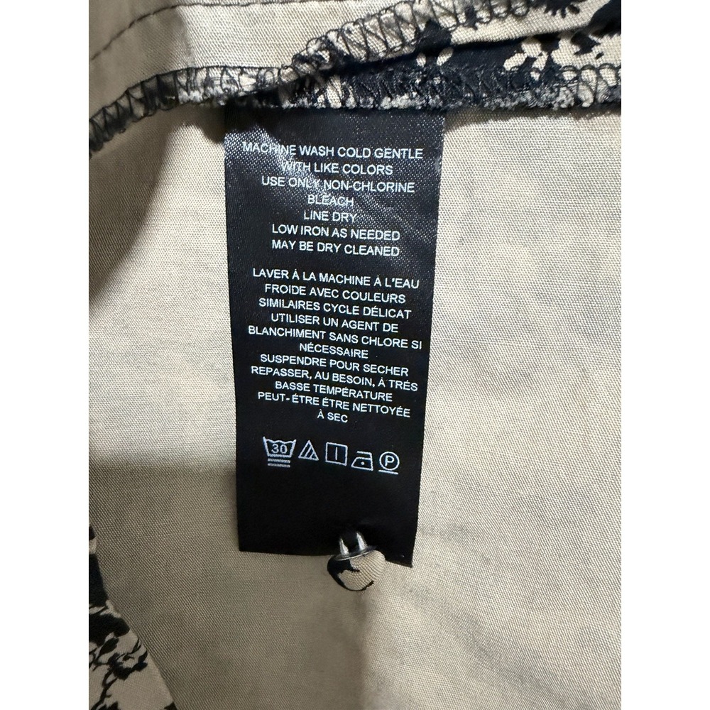 Anthropologie Ruffled Puff Sleeve Floral Smocked Dress   Tan/Black Womens Size 8 - Picture 11 of 12